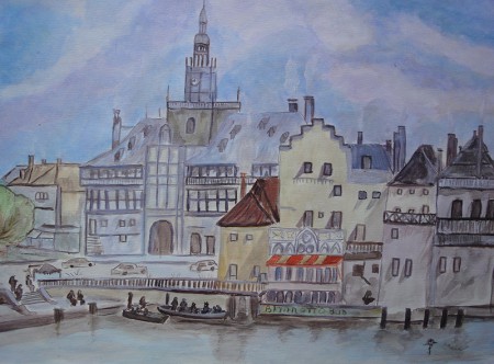 Alt Emden 35cm x 27cm Aquarell auf Papier